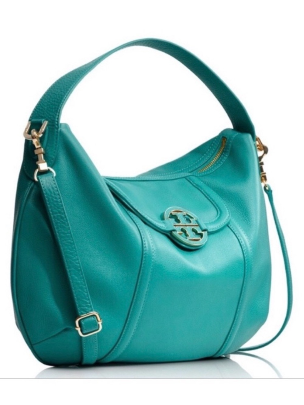 Tory Burch Amanda Crossbody turquoise  blue Hobo Large Bag
